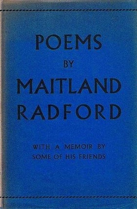 Item #001357 POEMS. Maitland Radford