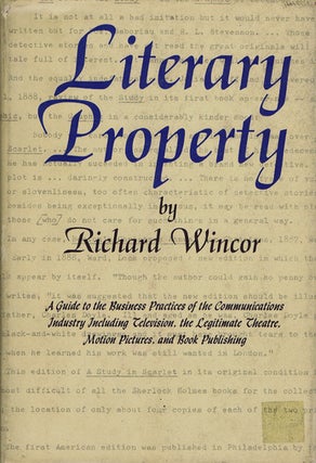 Item #003361 LITERARY PROPERTY. Richard Wincor