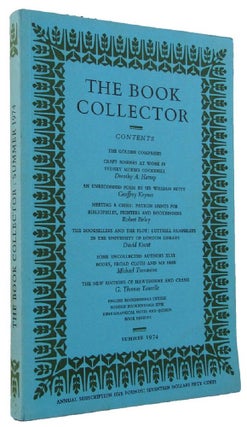 Item #005806 THE BOOK COLLECTOR. Volume 23, No. 2, Summer 1974. Nicolas Barker