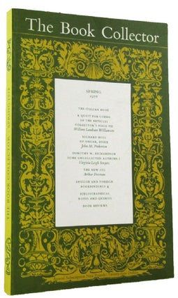Item #005808 THE BOOK COLLECTOR. Volume 27, No. 1, Spring 1978. Nicolas Barker