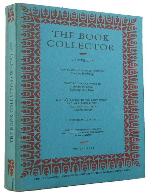 Item #005810 THE BOOK COLLECTOR. Volume 22, No. 4, Winter 1973. Nicolas Barker.