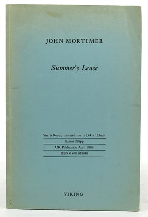 Item #008390 SUMMER'S LEASE. John Mortimer