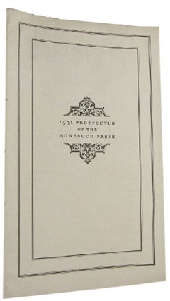 Item #010286 1931 PROSPECTUS OF THE NONESUCH PRESS. The Nonesuch Press Prospectus P022