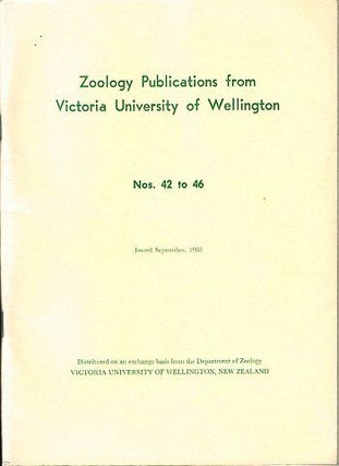 Item #021547 ZOOLOGY PUBLICATIONS FROM VICTORIA UNIVERSITY OF WELLINGTON. Nos. 42 to 46. Victoria...