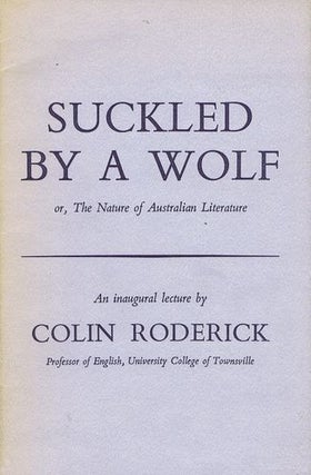 Item #026083 SUCKLED BY A WOLF. Colin Roderick