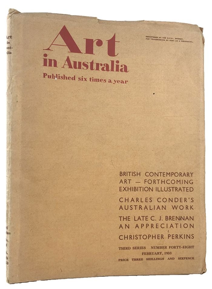 Item #040933 ART IN AUSTRALIA: published six times a year. Third Series, number forty-eight. Art in Australia 03/48, Sydney Ure Smith, Leon Gellert.