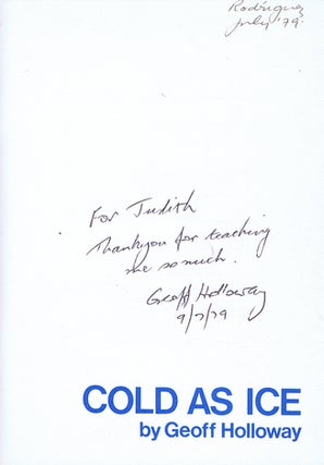 Item #055715 COLD AS ICE. Geoff Holloway