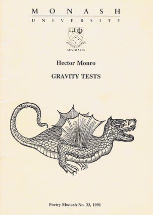 Item #055797 GRAVITY TESTS. Hector Monro, Poetry Monash