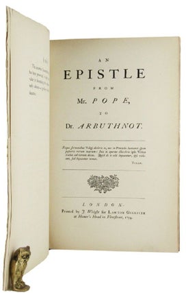 Item #057004 AN EPISTLE TO DR. ARBUTHNOT, 1734. Alexander Pope