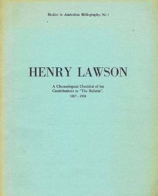 Item #057154 HENRY LAWSON. Henry Lawson, Walter W. Stone, Compiler
