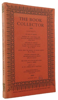 Item #067991 THE BOOK COLLECTOR. Volume 23, No. 3, Autumn 1974. Nicolas Barker