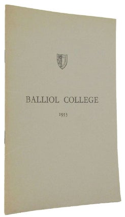 Item #068570 BALLIOL COLLEGE, 1953. Oxford University