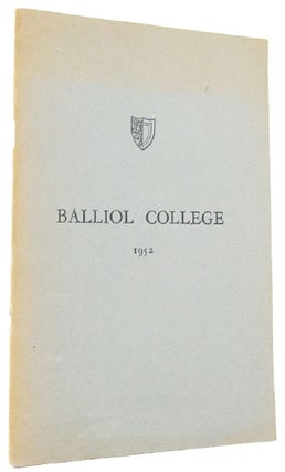 Item #068571 BALLIOL COLLEGE, 1952. Oxford University