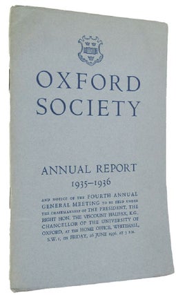 Item #068577 OXFORD SOCIETY: ANNUAL REPORT 1935-1936. Oxford University