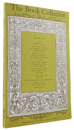 Item #071035 THE BOOK COLLECTOR. Volume 27, No. 2, Summer 1978. Nicolas Barker
