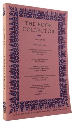 Item #071039 THE BOOK COLLECTOR. Volume 25, No. 3, Autumn 1976. Nicolas Barker