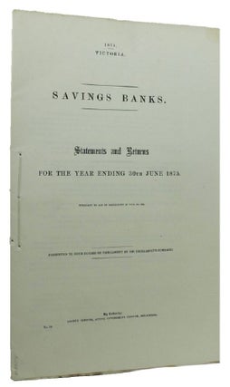 Item #085114 SAVINGS BANKS. Victorian Parliamentary Paper