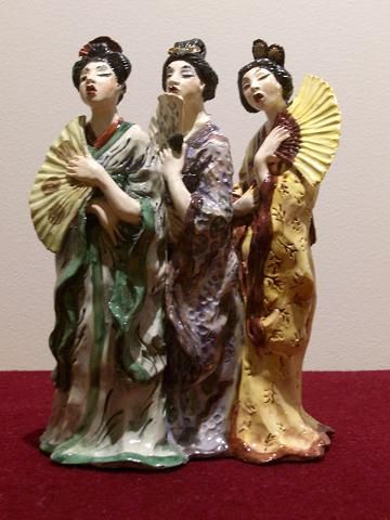 Item #094540 THE MIKADO: THREE LITTLE MAIDS (YUM-YUM, PITTI-SING & PEEP-BO). Jennifer Gibney, Sculptor.