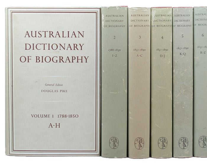 Item #095362 AUSTRALIAN DICTIONARY OF BIOGRAPHY. Volumes 1 to 12, Douglas Pike, Bede Nairn, Geoffrey Serle.