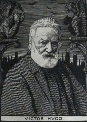 Item #098863 VICTOR HUGO: 19th Century woodcut. Victor Hugo, R. Bryden, Artist.