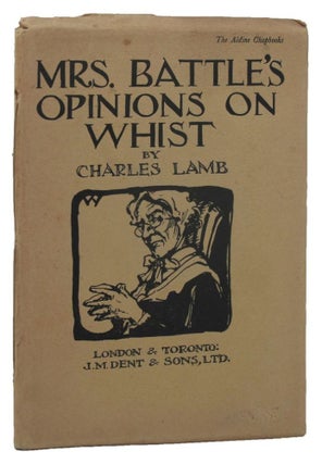 Item #100470 MRS. BATTLE'S OPINIONS ON WHIST. Charles Lamb