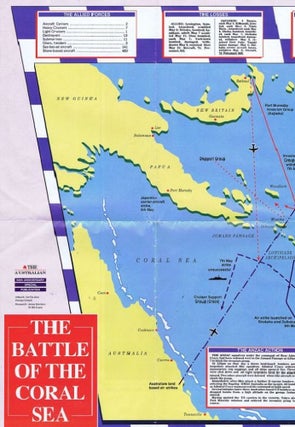 Item #104233 THE BATTLE OF THE CORAL SEA MAP. The Australian Newspaper