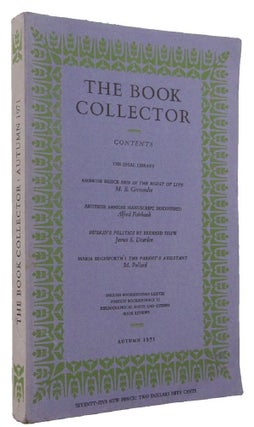 Item #114707 THE BOOK COLLECTOR. Volume 20, No. 3, Autumn 1971. Nicolas Barker