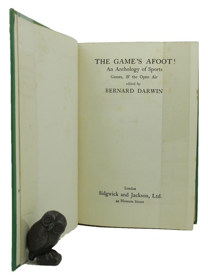 Item #114744 THE GAME'S AFOOT! An Anthology of Sports Games, & Open Air. Bernard Darwin.