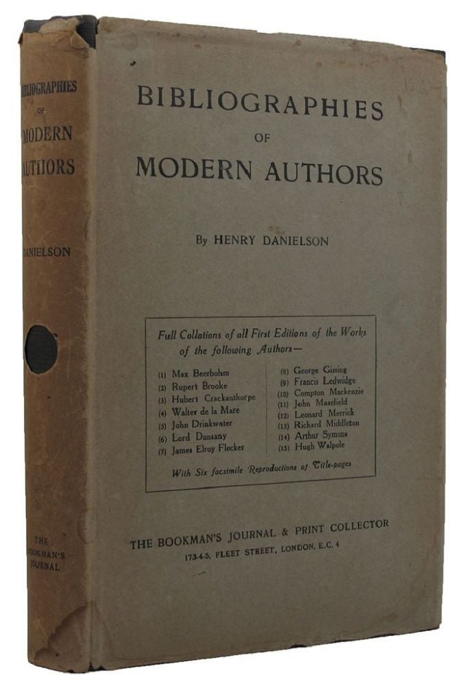 Item #118065 BIBLIOGRAPHIES OF MODERN AUTHORS. Henry Danielson.