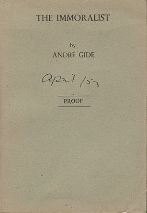 Item #118185 THE IMMORALIST. Andre Gide