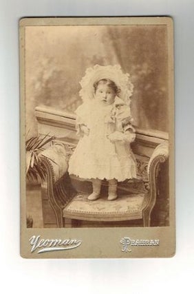 Item #123579 19th CENTURY STUDIO PHOTOGRAPH OF UNIDENTIFIED CHILD. Yeoman, Melbourne Co., John...