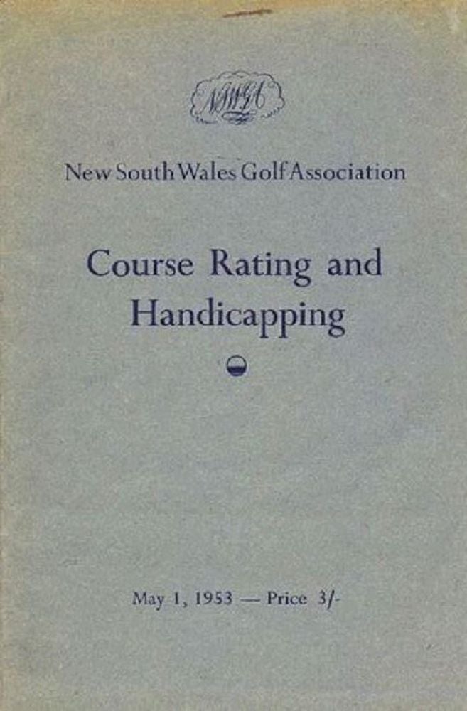 Item #128191 COURSE RATING AND HANDICAPPING. NSW Golf Association.