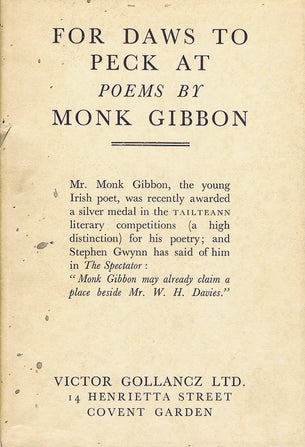 Item #133966 FOR DAWS TO PECK AT. Monk Gibbon.