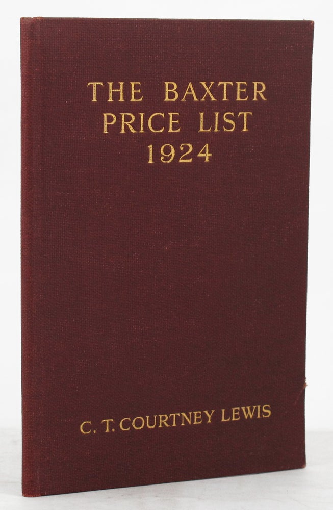 Item #134067 THE PICTURE PRINTER PRICE LIST. George Baxter, C. T. Courtney Lewis.