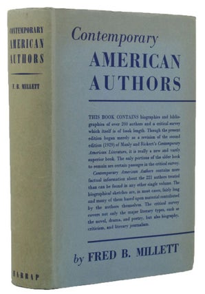 Item #134200 CONTEMPORARY AMERICAN AUTHORS. Fred B. Millett