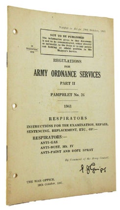 Item #135304 REGULATIONS FOR ARMY ORDANCE SERVICES. The War Office