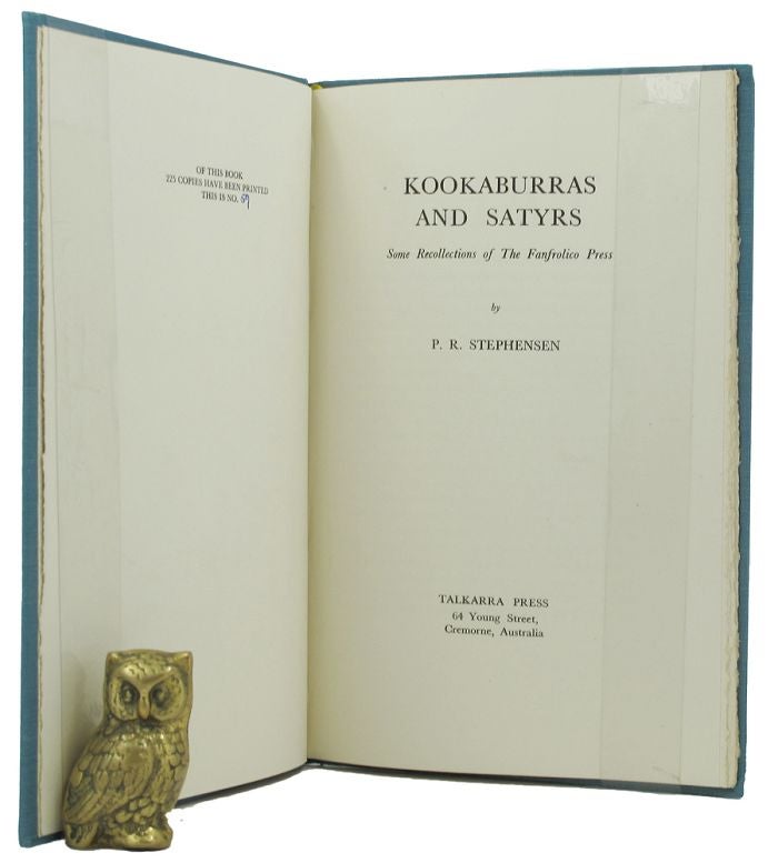 Item #136107 KOOKABURRAS AND SATYRS. P. R. Stephensen.