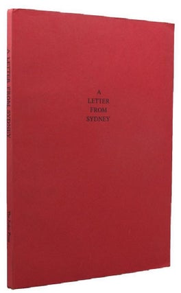 Item #136137 A LETTER FROM SYDNEY. Ray Lindsay