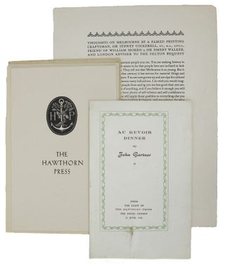 Item #140859 THE HAWTHORN PRESS EPHEMERA, 1937-1956. Hawthorn Press ephemera