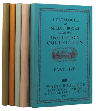 Item #144436 A CATALOGUE OF SELECT BOOKS FROM THE INGLETON COLLECTION. Geoffrey C. Ingleton,...