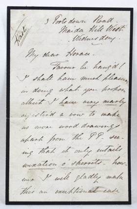 AUTOGRAPH LETTER, Signed, from John Tenniel to Horace [Mayhew].