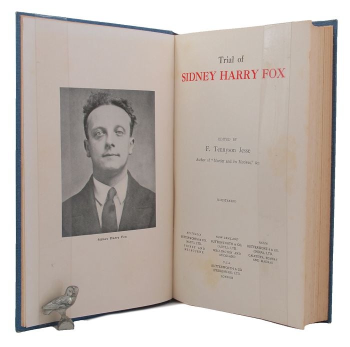 Item #145162 TRIAL OF SIDNEY HARRY FOX. Sidney Harry Fox, F. Tennyson Jesse.