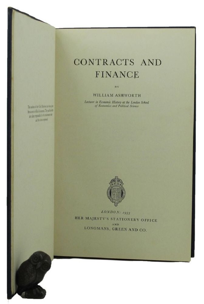 Item #148228 CONTRACTS AND FINANCE. William Ashworth.