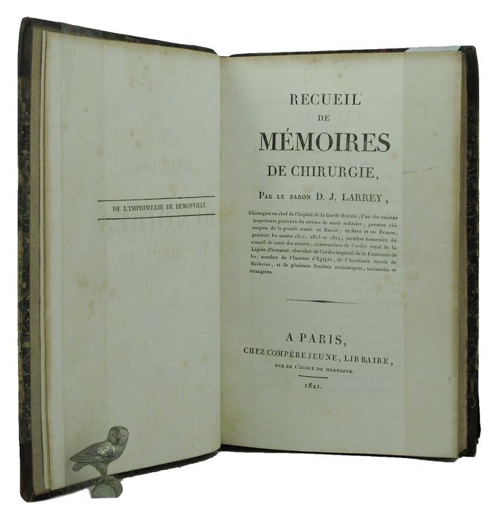 Item #148506 RECUEIL DE MEMOIRES DE CHIRURGIE. Baron D. J. Larrey.