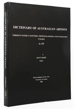 Item #148733 DICTIONARY OF AUSTRALIAN ARTISTS. Joan Kerr