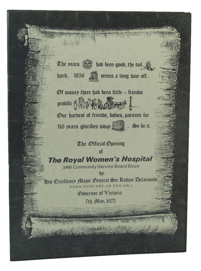 Item #149099 THE OFFICIAL OPENING OF THE ROYAL WOMEN'S HOSPITAL. Melbourne Royal Women's Hospital.