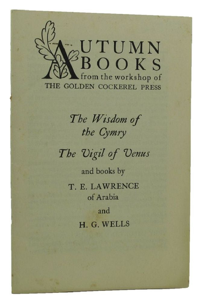 Item #154213 AUTUMN BOOKS FROM THE WORKSHOP OF THE GOLDEN COCKEREL PRESS [cover title]. Golden Cockerel Press Catalogue LXVI.