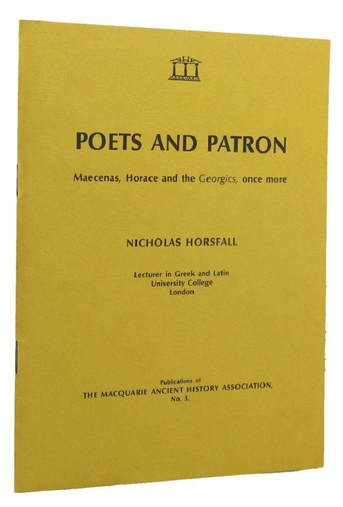 Item #154273 POETS AND PATRON. Nicholas Horsfall.