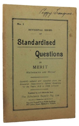 Item #154844 REVISIONAL SERIES OF STANDARDISED QUESTIONS IN MERIT:. Victoria Education Department