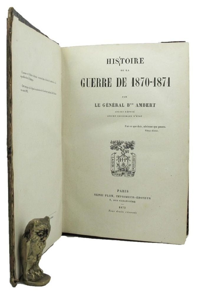 Item #155076 HISTOIRE DE LA GUERRE DE 1870-71. Le General Baron Ambert.